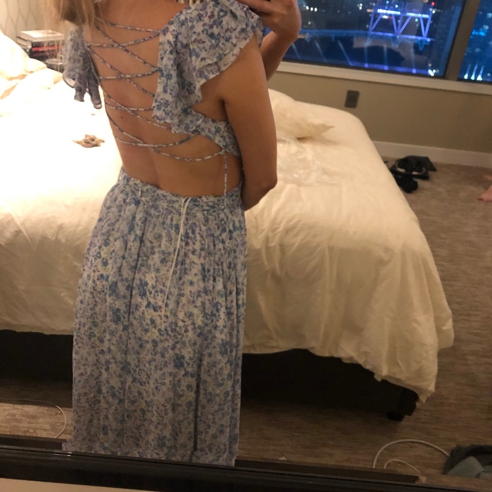 Aster the Label PRIMROSE FLORAL STRAPPY BACK MAXI DRESS